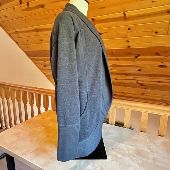 Eddie Bauer Women's Camp Fleece Wrap Open Front Cardigan Dark Gray Size XL - Picture 4 of 8